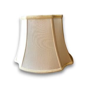 Vintage Off White Silk Scallop Bell Lamp Shade Mid Century Regency Style 9.5 In